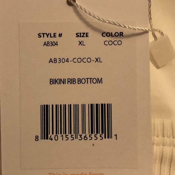 NEW Andie Swim The Bikini Bottom in Ivory Cream White Ribbed Size XL Coconut - Picture 8 of 10